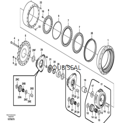 VOE 14667679 Floating Seal Rings Travel gearbox FITS VOLVO EC240 ...